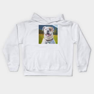 American Standard Bulldog portrait - smiling dog Kids Hoodie